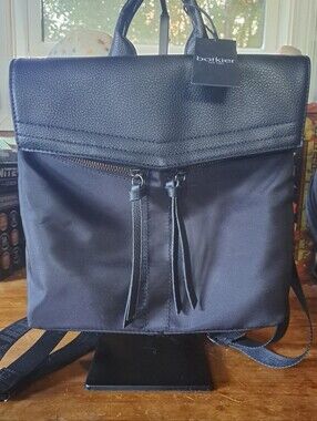 Botkier New York Mini Trigger Backpack Monochromatic Black Nylon Bag NWT